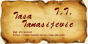 Tasa Tanasijević vizit kartica